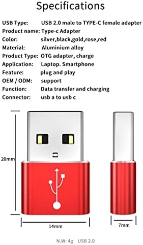 Адаптер за Sony Alpha a7R IV (адаптер от BoxWave) - Устройство за превключване на порта USB-A-C (5 бр.), USB Type-C OTG USB-A Преобразува данните за зареждане на Sony Alpha a7R IV - Сребрист металик