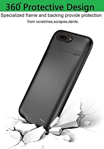 Калъф-батерия AFTRYOUGO за iPhone 8/7 / 6s/6/SE 2020 г. (4.7 инча), Джобно Перезаряжаемое зарядно устройство с капацитет 7200 mah, 6s/6 Extended Pack 8/7/ SE (2020 г.), Защитно зареждане (XDL-640MW) Черен, Black
