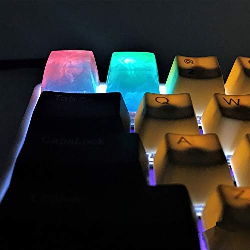 Ръчно изработени от смола Magic World Artisan Прозрачна Капачка за ключове OEM R4 с подсветка за Геймърска механична клавиатура Cherry MX RGB Switch (височина OEM R4, Volcano)