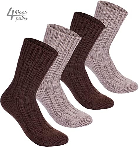 Зимни чорапи BRUBAKER от плътна Алпака за мъже или Жени от алпака - 4 Чифта