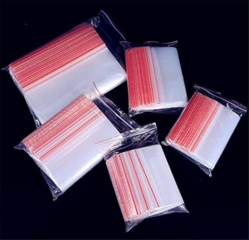 Yusland 300 Торби 3,5x4,5 1 mils Малък Прозрачен Плик Чанта с Цип Пластмасов Поли-Цип От Мъниста За Съхранение на Таблетки