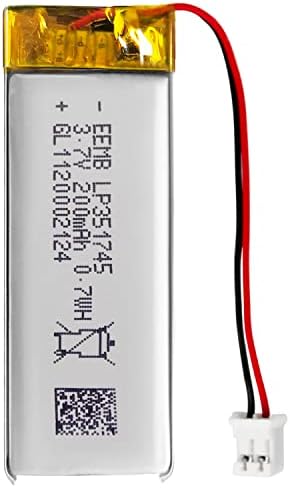 EEMB Литиево-полимерна батерия от 3.7 На 200 ма 351745 Lipo Акумулаторна батерия с кабелен конектор JST за динамика и безжични устройства - Потвърждаване на поляритета на устр?