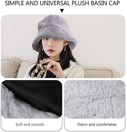 KESYOO Чудесна проста шапка, плюшен топло рибарска шапка, ежедневни аксесоари за шапки за жени