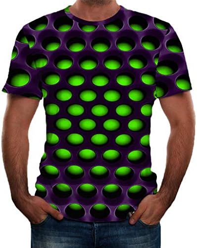 Тениска GDJGTA за мъже с 3D Печат, който е Кръгъл Отвор, Тениска с Къс Ръкав, Отгоре Блуза