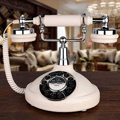 GRETD Ретро Стационарен Телефон е Бял на Цвят От ABS-пластмаса, Античен Стационарен Телефон, Стари Жични Пренабиране