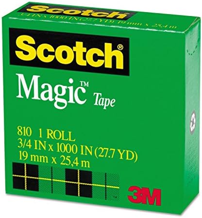 Scotch 8101K Magic Tape, 1-Инчов сърцевина, 3/4 инча x1000 инча, 1 / Pk, Прозрачен