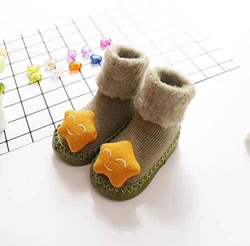 Есенно-зимни Скъпа детски обувки за бебета, Чорапи, на равна подметка за момчета и момичета, Нескользящие Топли чехли за