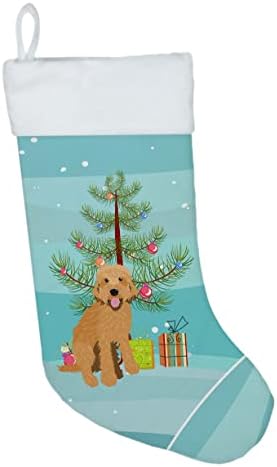 Caroline's Treasures WDK3026CS Doodle Liver 4 Коледен Коледен Чорапи, чорапи за окачване на камината, Коледен Сезон,
