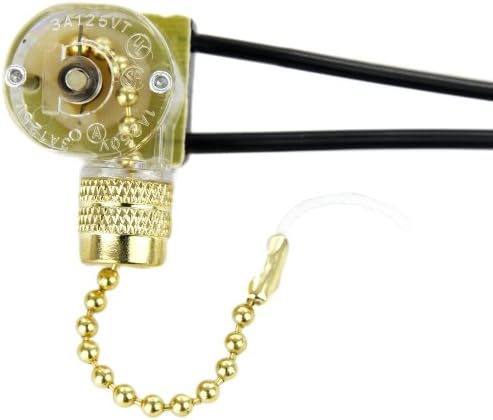 Sunlite 04085 Прекъсвач на веригата на шнуре, Ключа за лампата, Подмяна на ключа за монтаж на таван, вентилатор, 2-Проводна инсталация, Вкл.-изкл., 3A-125V, е в списъка на UL, 1 опа?