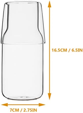 Комплект за вода и чаши DOITOOL, Шкафче за вода с Чаша, Кана за вода от Прозрачно стъкло и Чаша за вода, студен