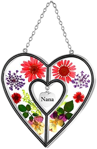 Витражное Стъкло KY & BOSAM във формата на сърце, Ловец на слънцето за Наны, Подаръци за Жени, Подаръци за Наны на Деня на Майката,