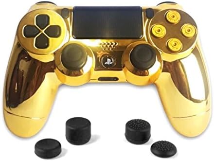 Gold Bag Пълен контролер PS4 с изготовленным на поръчка корпус от хромированного злато с метални бутони под формата на куршуми, оборудван с 4 изработени по поръчка капац