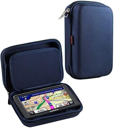 Navitech тъмно синьо твърд калъф за носене за GPS, съвместима с Tomtom VIA 1435TM 4,3