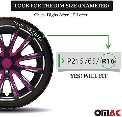 16-цолови тасове OMAC за Ford Explorer Черно и лилаво цветове 4 бр. Капака Джанти - Шапки ступиц - Подмяна на външната повърхност на автомобилни гуми