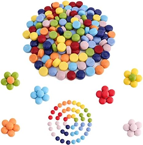 Wq Warmqing Серия бонбони Мини-Пени Кръгла Мозайка плочки за Бродерия, Многоцветни Кабошоны Кръгли Стъклени Плочки 0,47