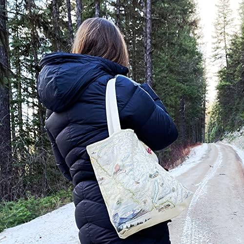 Xplorer Maps Карта на национален парк Гранд Каньон, Холщовая чанта-тоут с дръжки, Тъканно чанта за пазаруване на продукти, Множество и дългогодишна bag, Памук, стираемая, 18