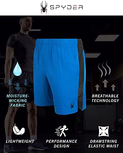 Мъжки спортни къси панталони Spyder - 2 Комплекта на баскетболни шорти Active Performance с джобове (S-XL)