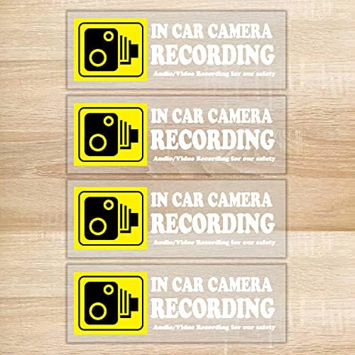 4 бр. Етикети на прозорец за запис на Аудио-видео с камерата на Колата Стикер за запис на камера за кола за шофьори пътувания,
