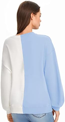 Свитшот SweatyRocks Женски Пуловер с кръгло деколте и дълъг ръкав в Цвят блока