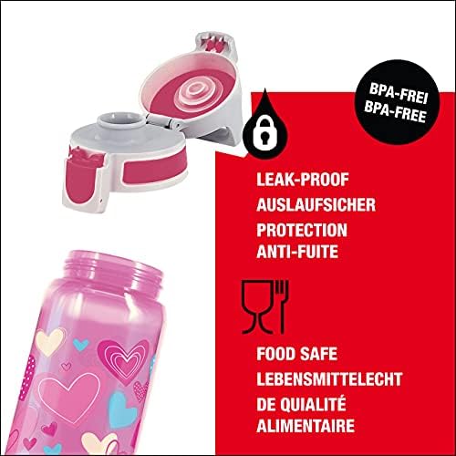SIGG - Детска бутилка за вода - Viva One Hearts - Запечатани - Могат да се мият в миялна машина - Без Бисфенол А - Спорт и Велосипеди - Детски бутилка за напитки в една страна - 17 г?