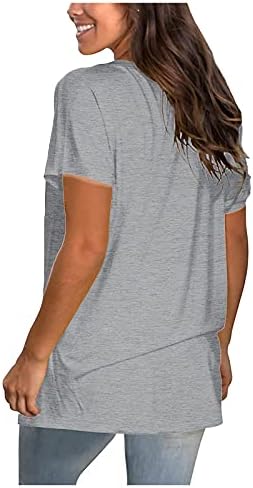 Дамски Основни Върхове NEARTIME, Ежедневни Тениска с кръгло деколте и Къс Ръкав Свободно, Намаляване, Блуза С Принтом на Американското