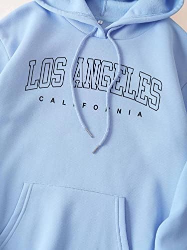 SOLY HUX Дамски Ежедневни Модни Калифорния Hoody С качулка, Пуловер от Лос Анджелис, Графична Hoody с Завязками