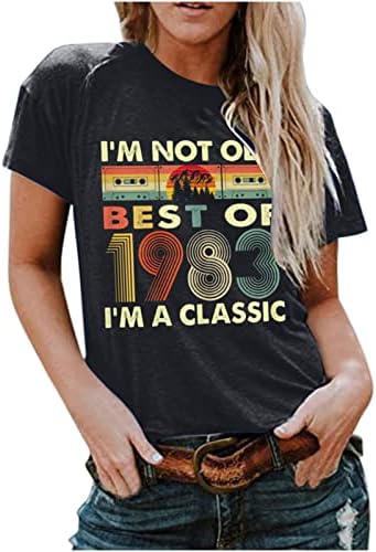 Аз съм не стар, аз съм Класически Реколта 1983, подарък за 40-ия Рожден Ден, Тениски, Мъжки Дамски тениски С Писмото Принтом, Летни Ризи, Блузи