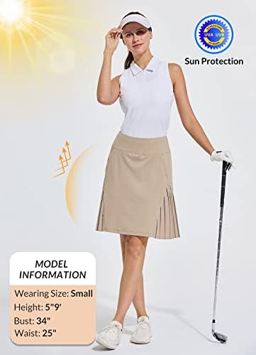 Дамски поли-панталони за голф BALEAF 19,5 от висококачествена тъкан с лиоцеллом, с дължина до коляното, Long Skort