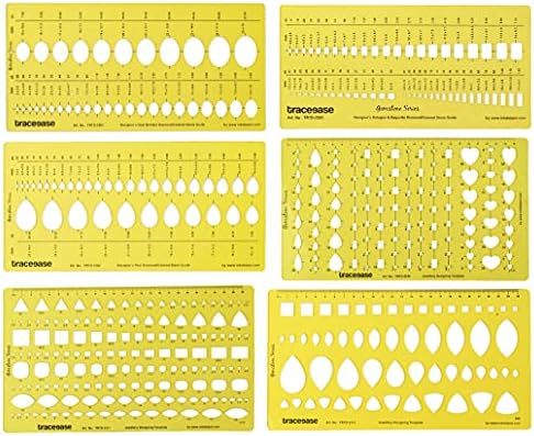 Traceease Шаблон за дизайн на бижута Инструменти за Рисуване Многоразмерный Шаблони за бижута Gemstone - Опаковка