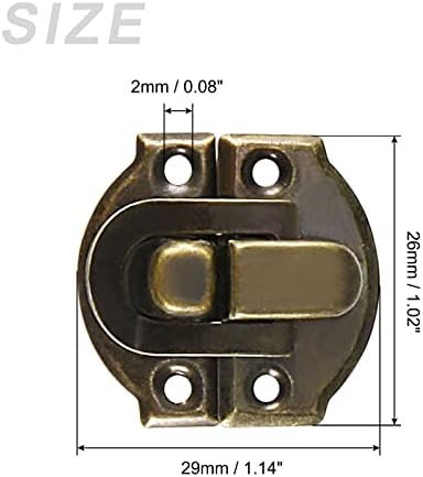 Заключване на бравата METALLIXITY (29 mm x 26 mm) 4шт, Железни Ключалки за Шкафове, Кутии, Куфари, Бронзов тон