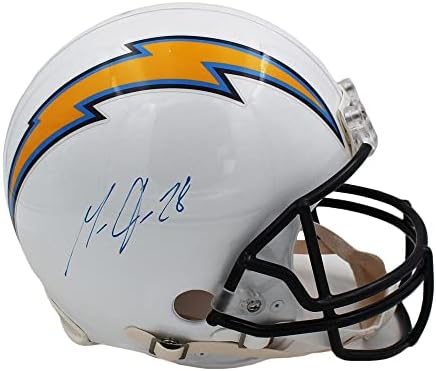 Мелвин Гордън подписа Истински каска NFL Los Angeles Chargers Current Authentic - Каски NFL с автограф
