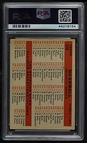 1959 Topps # 510 списък на екипа на Янкис на Ню Йорк Янкис (бейзболна картичка) PSA PSA 4,00 Янкис