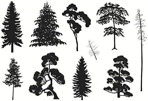 Арбуя Различни Видове дървета Бор Коледно Дърво, Декоративни Прозрачни Печати за Направата на Картички и САМ Scrapbooking