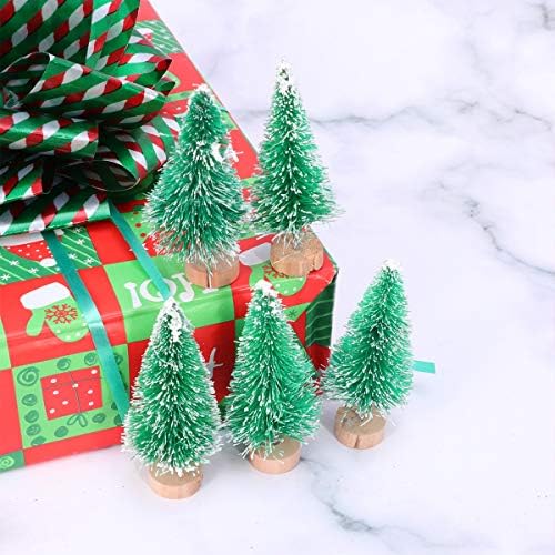 Abaodam 18 БР 6,5 СМ Коледна Украса Малък Сезал Коприна Коледно Дърво Вечерни Начало Декор направи си САМ Коледна Украса (Зелен стил)