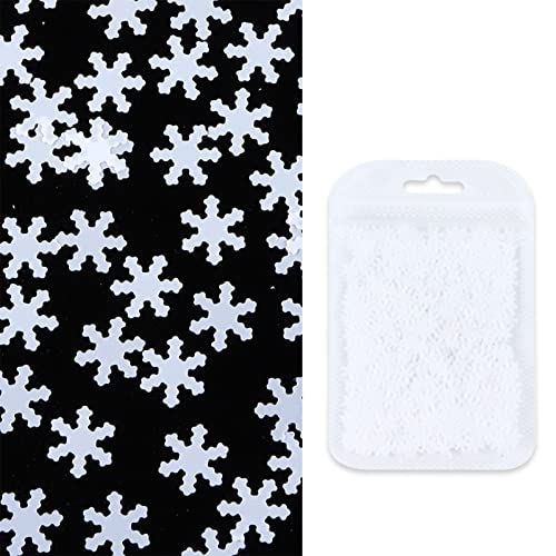 Нова чанта За Коледната Украса на ноктите с Пайети във формата на Снежинки, Бели Зимни Орнаменти във формата на Снежинки,