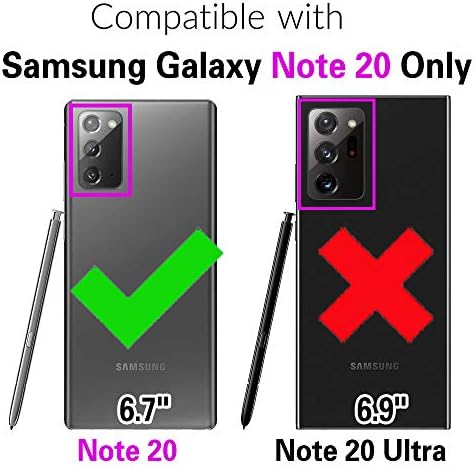 Asuwish е Съвместим с Samsung Galaxy Note 20 Glaxay Note20 Чанта-портфейл 5G и Защитно фолио за екран от закалено стъкло,