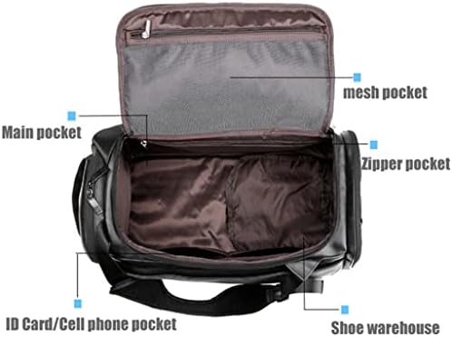 SDFGH Кожена чанта за фитнес, спортни чанти, чанти за фитнес, Мъжки Тренировочная обувки на рамото, Пътнически багаж