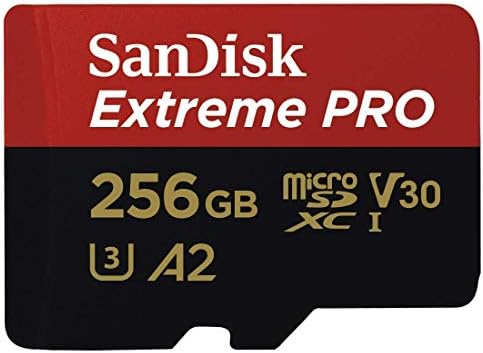 Карта памет SanDisk Extreme Pro 256 GB microSD Работи с дронами DJI серия Mavic 3 Classic (SDSQXAV-256G-GN6MA) U3 V30 A2 4K UHD UHS-I в комплект с (1) за всички, с изключение на устройството за четене на карти п?
