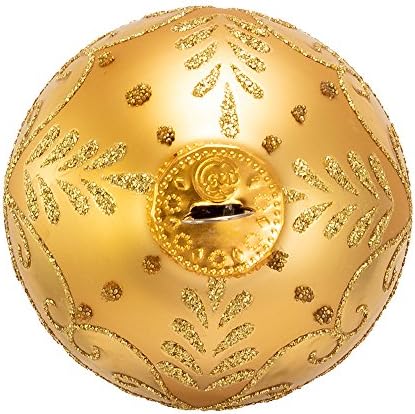 Курт С. Адлер Kurt Adler Набор от Златни Стъклени топки 60 мм от 12 бижута, 12 Предмети, Коледен