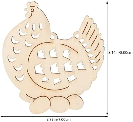 SOIMISS 20pcs Великденското Пиле Изрезки от Дърво Пиле Дървена Парче Великден САМ Висящи Кошници Етикет с Въже за Великденски