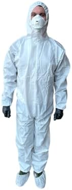Защитен костюм keebomed, Гащеризон химическа защита, Категория III, Тип A, Микропористый, Качулка, Разтеглив китките и глезените, Светкавица