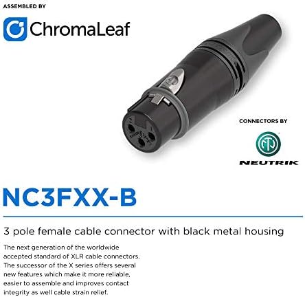 Четырехбалансный микрофон кабел Canare L-4E6S Star | 3-Пинов XLR-3-пинов XLR-Female | Neutrik Gold | 2,5 фута | Черен