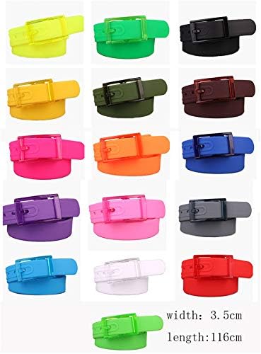 Andongnywell Унисекс силиконови каишки мъжки и женски универсален колан с пластмасова катарама цвят карамел колан