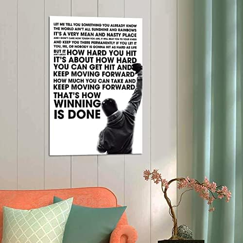 Плакат NOBLZ Роки Балбоа, Мотивационни Цитати, Плакат на филма, Декоративна Живопис с маслени бои, Платно, Стенно
