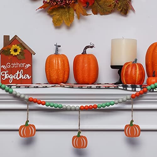 Украса MEETYAMOR за Деня на Благодарността, Есенни Декорации за дома, Декоративни Венец от Дървени Мъниста за Бижута във