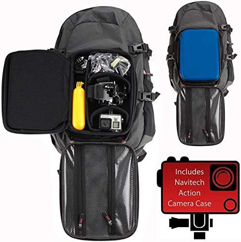 Раница за екшън камери Navitech и син калъф за съхранение с вградено нагрудным колан - Съвместим с екшън камера Apeman A77