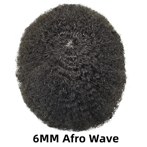 Афро къдрава перука, за черни мъже от изкуствена кожа с инжекции, напълно Поли, Мъжки Перуки, 8x10 инча, бразилски система
