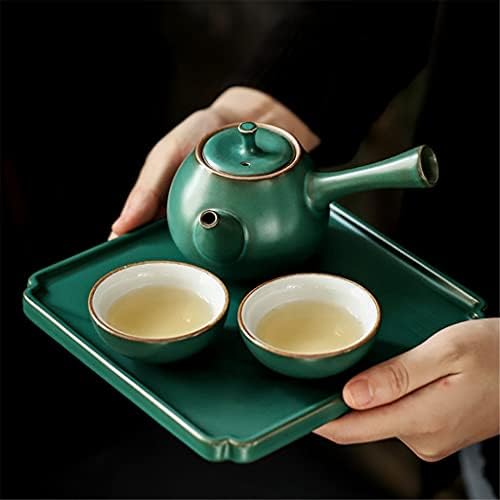 GPPZM Японски Чай от Груба Керамика С Чайным тава, Ретро Керамични комплекти за чай прибори Кунг-фу, Пигментированный Чай (Цвят: A, размер: като на снимката)