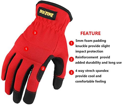 Мъжки работни ръкавици DULFINE High Performance (12 чифта в опаковка), Сензорен екран, висока гъвкавост За