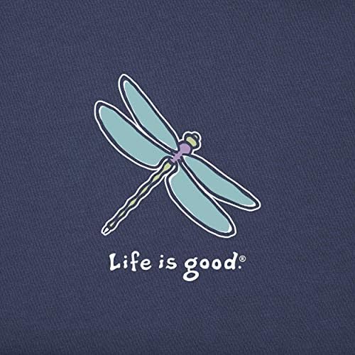 Женска тениска за къмпинг Life is Good Dragonfly, Памук Топ с къс ръкав и кръгло деколте, Графична Тениска